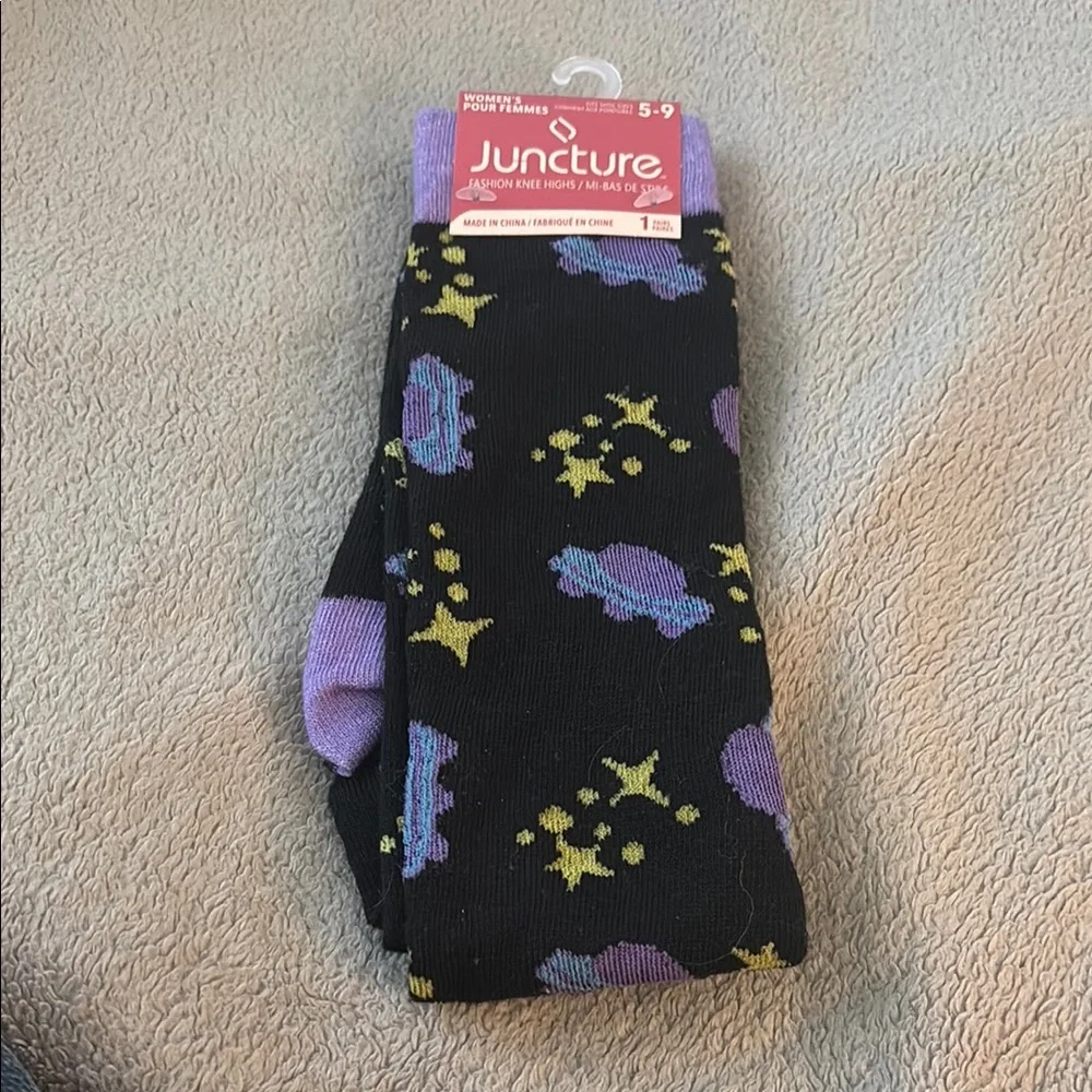 UFO Black and Purple Socks
